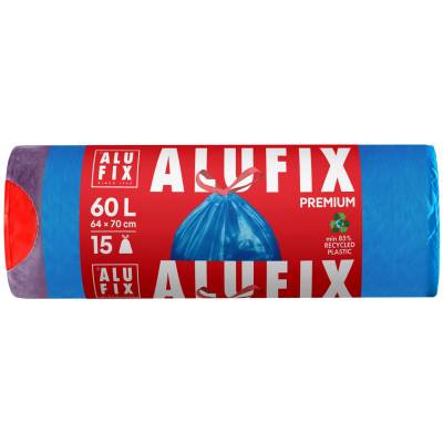 Alufix Торби за отпадъци с връзки ALUFIX - 60 l, 15 броя, сини (1100022113)