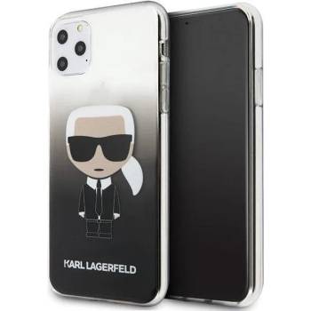 KARL LAGERFELD Луксозен Калъф за iPhone 11 Pro Max, KARL LAGERFELD Gradient Iconik Case, Черен (KLHCN65TRDFKBK)