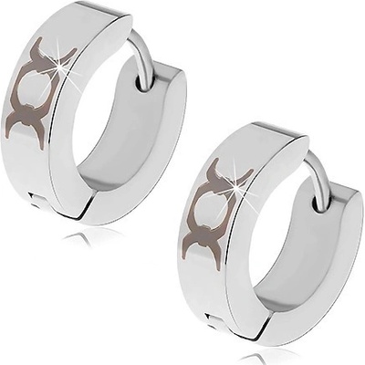 Šperky eshop z oceli barvy- černý kruhový ornament X04.14