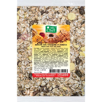 ЛАЙТС МЮСЛИ 1КГ С 30% ПЛОД И СЕМЕНА