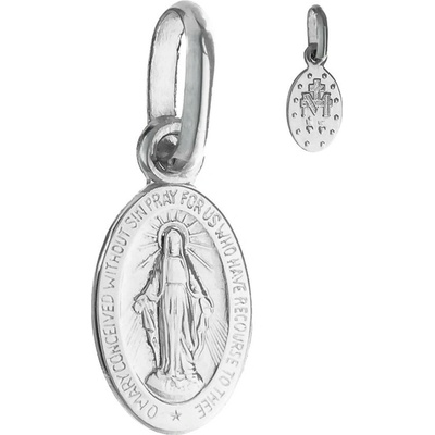 Argento Prívesok z bieleho zlata Zázračná medaila 8A129