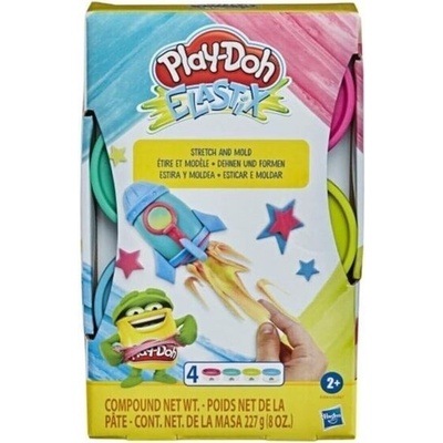 Hasbro Play-Doh - 4 plechovky modelovací pasty Elastix každá po 56 g 50 barev E6967
