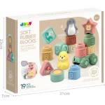 Babyhome Бебешки меки силиконови кубчета и писукащи фигурки JDLT Soft Rubber Blocks (19 части)