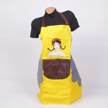 Image 1 of Гумирана готварска престилка в жълто с момиче