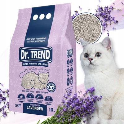 Dr. Trend Premium bentonitová podstielka pre mačky s vôňou Levandule 10 l