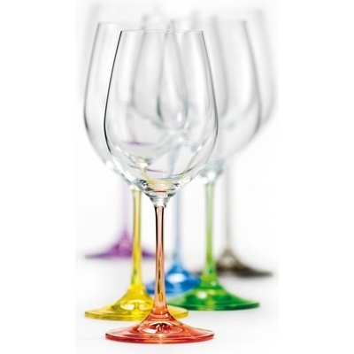 Crystalex Sklenice na bílé i červené víno Viola Rainbow 6 x 350 ml