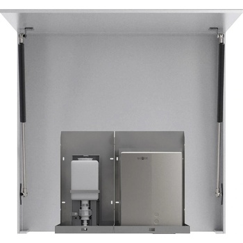 NOFER BASIC zrcadlová skříňka 1000 mm s automatickým dávkovačem mýdla a senzorovým osoušečem rukou MUM000122