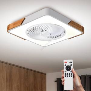 Brilagi Brilagi-LED димируемо осветително тяло с вентилатор LED/30W/230V 3000-6500K бяло/дъб + дистанционно управление (BG3665)