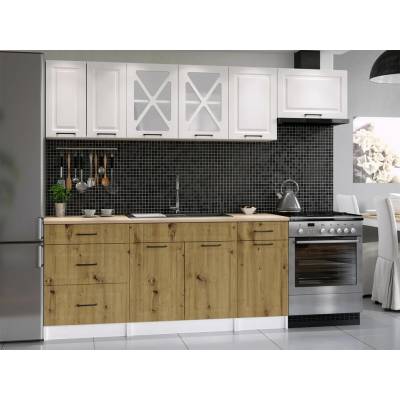 Fronti Fafor Kuchynská linka MARGID 240cm Dub artisan + biela