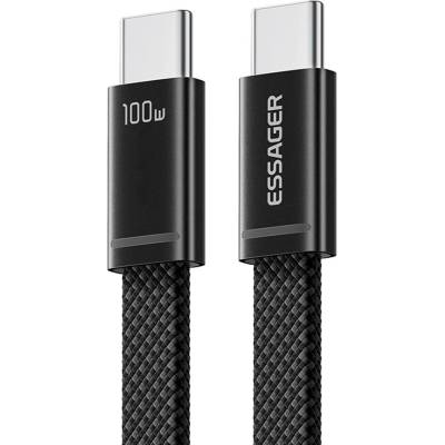 Essager ES-X85 100W PD Rýchlonabíjací USB-C na USB-C 0,25m černý
