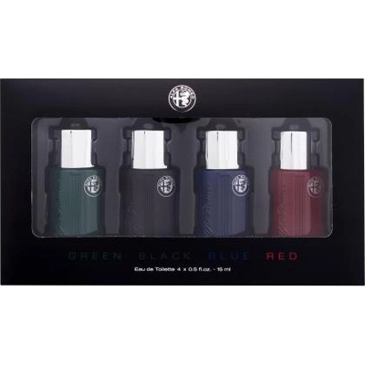 Alfa Romeo Green подаръчен комплект: EDT Green 15 ml + EDT Black 15 ml + EDT Blue 15 ml + EDT Red 15 ml за мъже