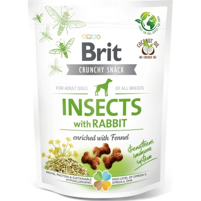 Brit Crunchy Snack Insects with Rabbit enriched with Fennel 200 g