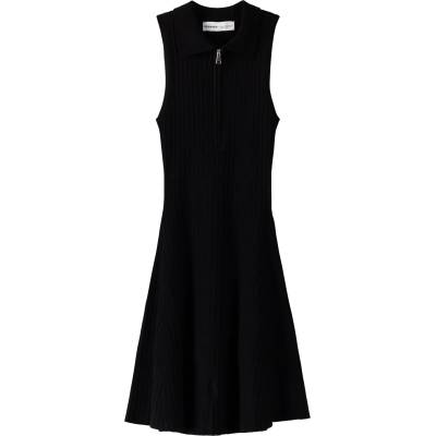 Bershka Плетена рокля черно, размер M