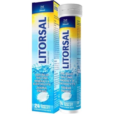 Litorsal šumivé tabliety citron máta 24 tabliet