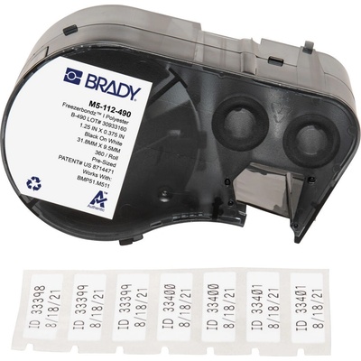 Brady M5-112-490 / 170889, 31.75 mm, Polyester, черно копиране / бял фон (170889)