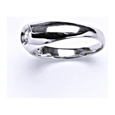 Čištín stříbrný s čirým zirkonem zásnubní T 1418