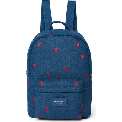 Studio Noos Denim Midi Backpack batôžtek Dark Blue Red Hearts