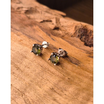 Vltavín Moldavite Stříbrné náušnice s vltavíny P2000371880001