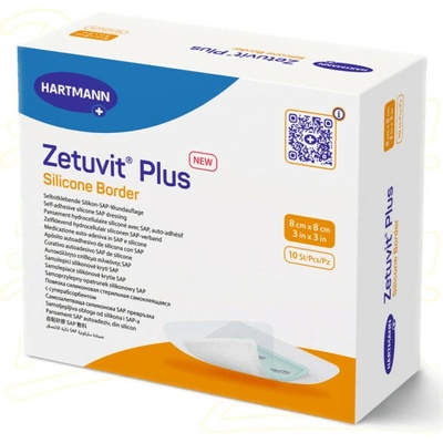 Zetuvit Plus Silicone B. 8 x 8 cm silikon. krytí 10 ks