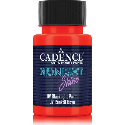 Cadence barva na textil uv midnight shine 50 ml orange red oranžovočervená