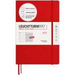 Leuchtturm1917 weekly calendar 2027 Composition (B5) with notebook, lined - appointment planner English, cherry, hardcover, 178 x 254 mm, January-December 2027, weekly overview on the left + note page on the right -