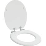 vidaXL Тоалетна седалка Бяло 44 x 38 см Инженерна дървесина (42027172)