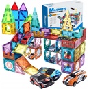 Doris magnetická stavebnice s 12 autíčky Magnetic Blocks 82 ks