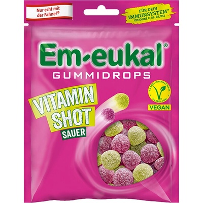Em-Eukal Gumené kyslé cukríky vitamín Shot 90 g