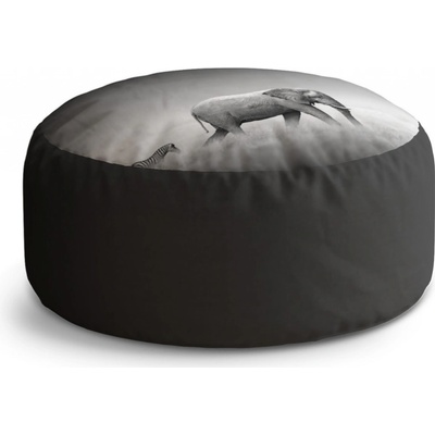 Sablio Taburet Circle Slon a zebra: 40x50 cm