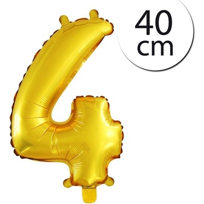 FUN RAG 4Gold 202920 Mini fóliový balón číslo 4 zlatý 40 cm