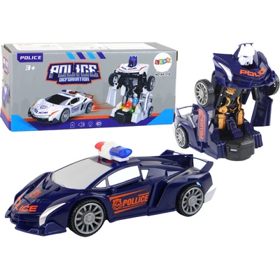 LEANToys Policejní robotické auto 2v1 modré