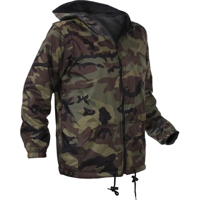 Rothco bunda s kapucňou obojstranná woodland