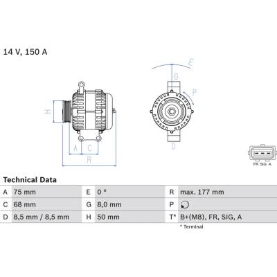 Alternátor BOSCH 0 986 082 590