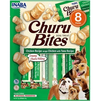 Inaba Churu Bites dog snack kuře tuňák a hřebenatka 8 x 12 g