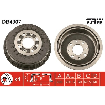 Brzdový bubon TRW DB4307