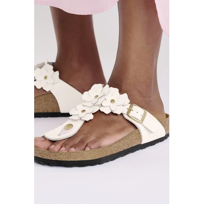 Birkenstock Кожени джапанки Birkenstock Gizeh Flowers в розово с равна подметка 1029304 (1029304)