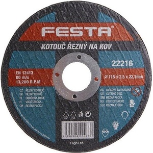 FESTA Режещ диск за метал 115 х 2.5 х 22.2 мм festa 22216 (22216fe)