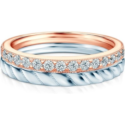 Savicki Sada prsteňov Symphony dvojfarebné zlato laboratórne diamanty ZST SAVNo 504B 502LAB R