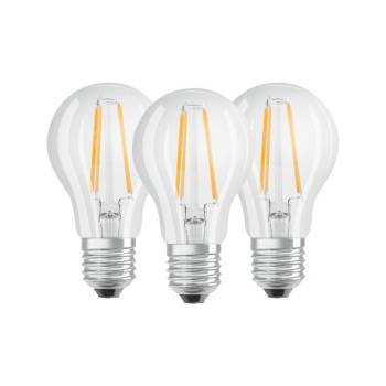 OSRAM Комплект 3 крушки LED Osram Base Filament A60, E27, 7W (60W), 806 лумена, Топла светлина (2700K), Енергиен клас E (4058075819290)