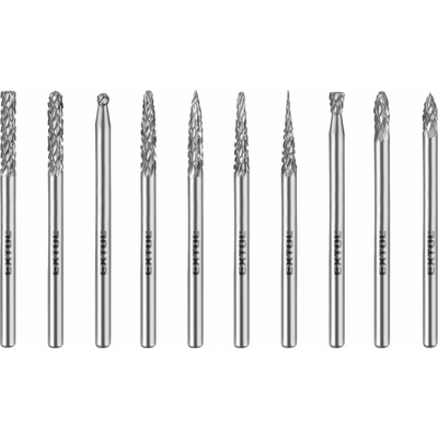 Extol Industrial sada karbidových fréz, 10ks, ø3mm, stopka ø3mm, 8703800