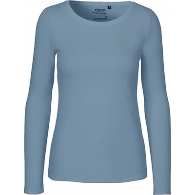 Fairtrade bavlněné tričko Neutral s dlouhým rukávem Dusty Indigo