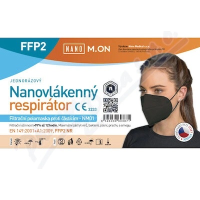 NANO M.ON nanovlákenný respirátor FFP2 černý 1 ks