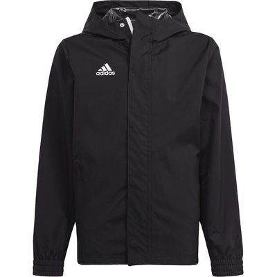 adidas Men's Entrada 22 All Weather Water and Wind Resistant Rain Anorak - Black/White
