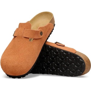 Birkenstock чехли сабо мъжки от велур Boston