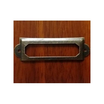 Zhejiang Yiwu Jmenovka jednoduchá č.015 4,3x1cm Starobronz 1 ks