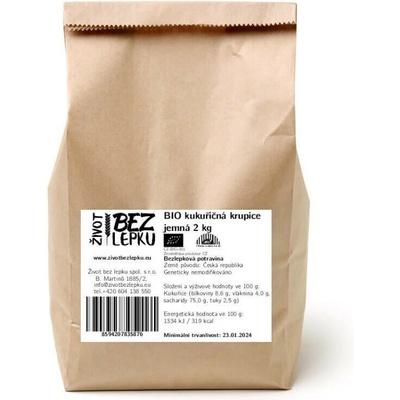 Život bez lepku BIO kukuričná krupica jemná 2 kg