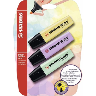 STABILO Комплект текст маркери, Stabilo, Boss Pastel, STB-50598-10, 3 цвята (STB-50598-10)