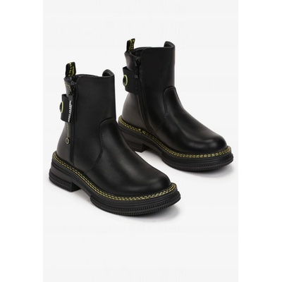 Born2Be kotníkové boty zimní ekokůže černé