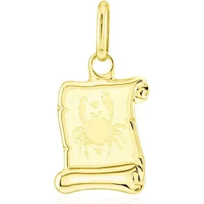 Gemmax Zlatý přívěsek na pergamenu s gravírováním znamení RAK GUPYN- 43051