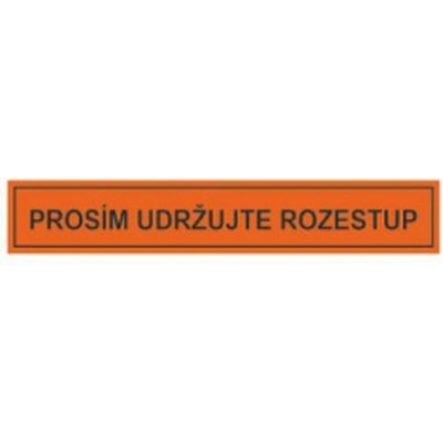 Prosím udržujte rozestup, podlahová páska, 100 x 600 x 0,3 mm, oranžová
